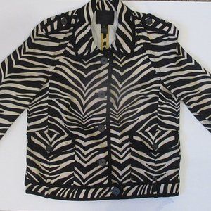 J. Crew Zebra Print Linen Jacket NWOT Size 6